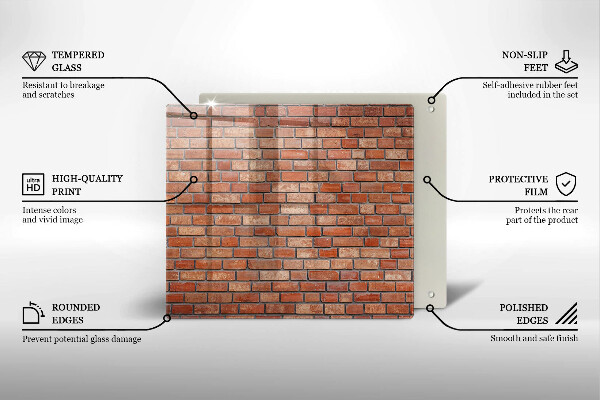 Üveg vágódeszka Téglafal fal