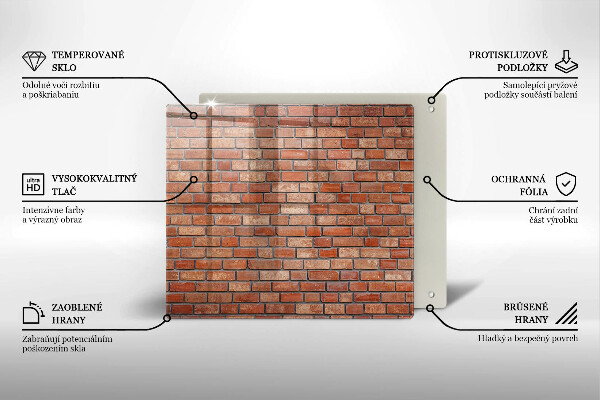 Üveg vágódeszka Téglafal fal
