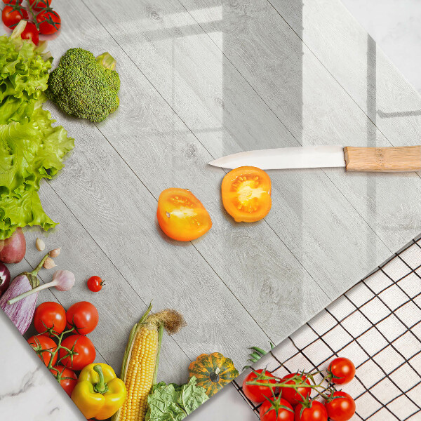 Üveg vágódeszka Zöldségek a táblákon