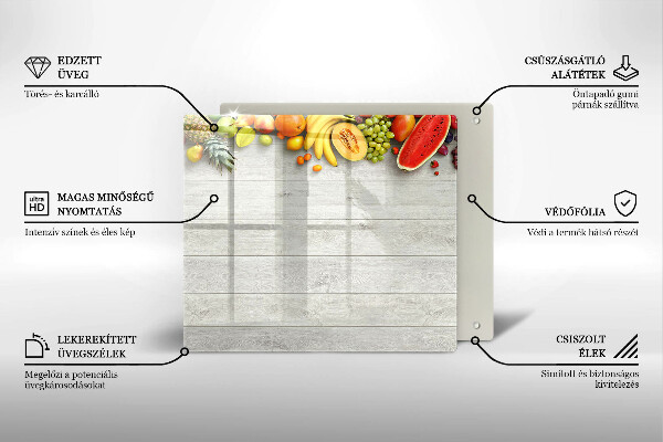 Üveg vágódeszka Gyümölcsök a deszkán