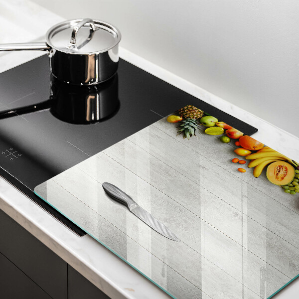 Üveg vágódeszka Gyümölcsök a deszkán