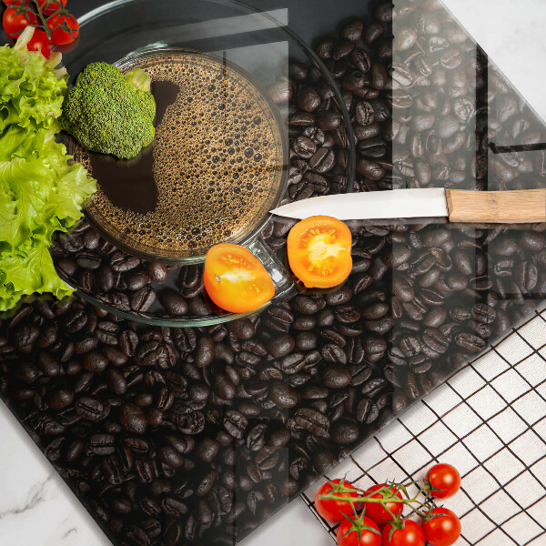 Üveg vágódeszka Kávé és bab