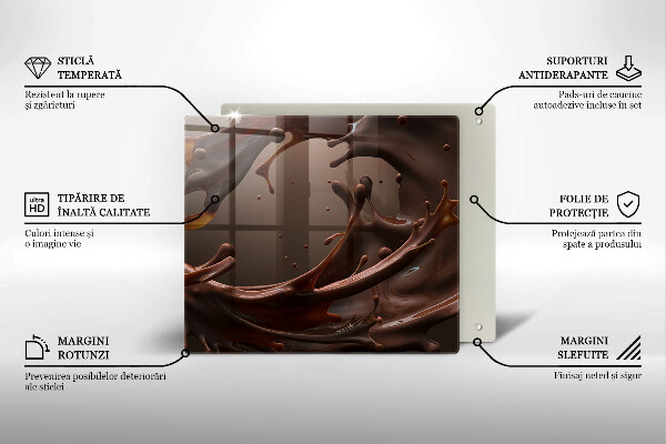 Üveg vágódeszka Folyékony csokoládé