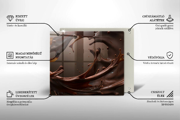 Üveg vágódeszka Folyékony csokoládé
