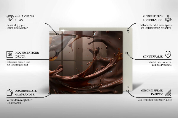 Üveg vágódeszka Folyékony csokoládé