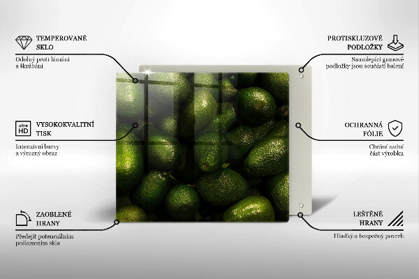 Üveg vágódeszka Avokádó gyümölcs