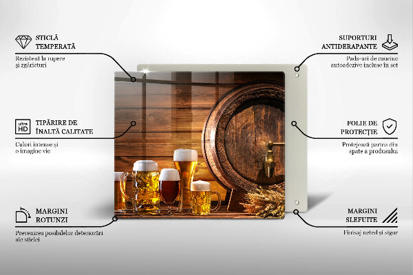 Üveg vágódeszka Hordó sör