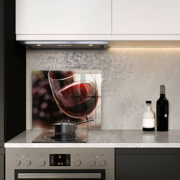 Üveg vágódeszka Egy pohár vörösbor