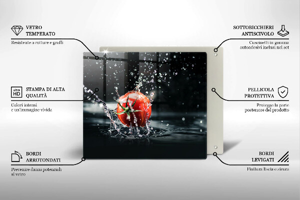 Üveg vágódeszka Paradicsom vízben