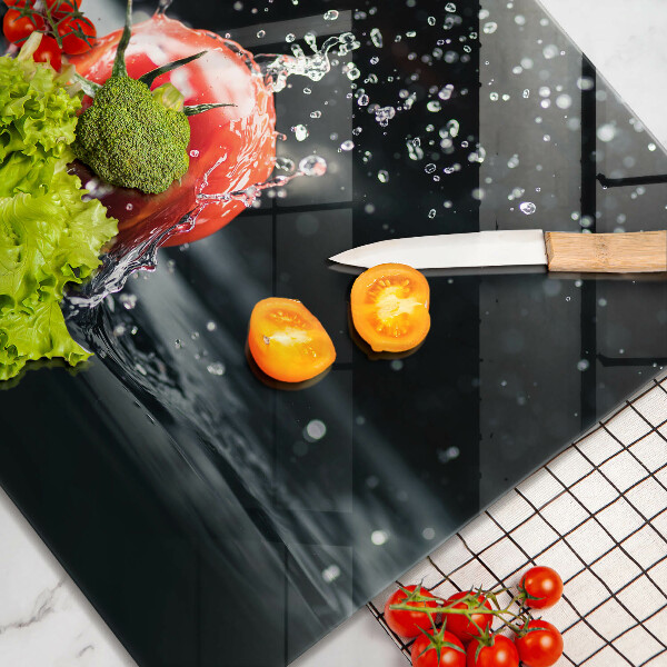 Üveg vágódeszka Paradicsom vízben