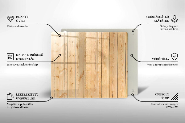 Üveg vágódeszka Finom fa táblák