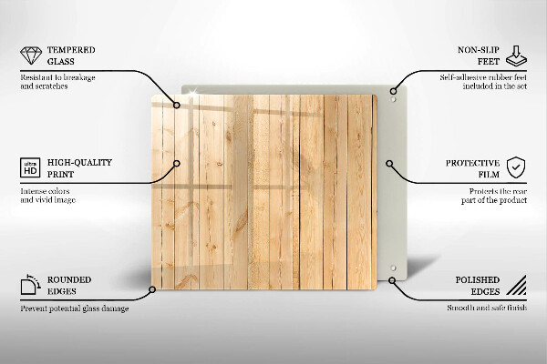 Üveg vágódeszka Finom fa táblák