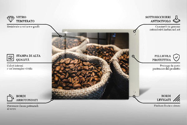 Üveg vágódeszka Zsák kávébab