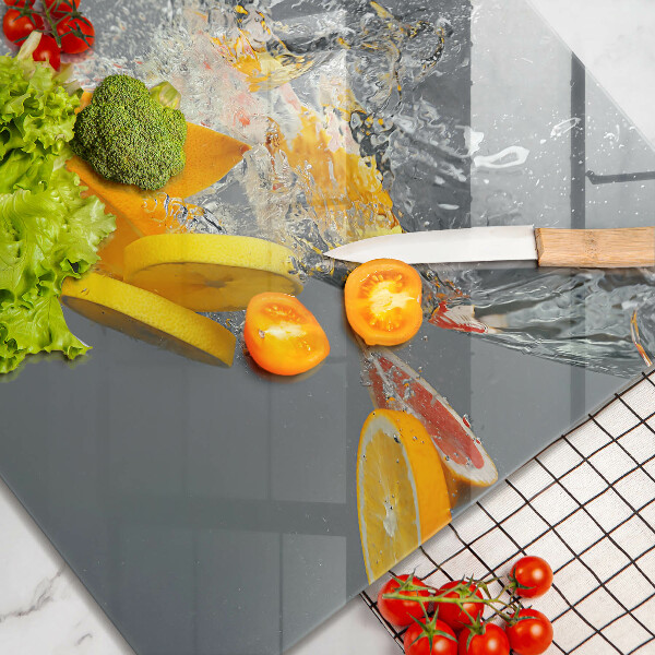 Üveg vágódeszka Citrom vízben