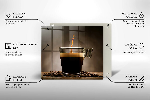 Üveg vágódeszka Üveg és kávébab