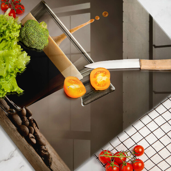 Üveg vágódeszka Üveg és kávébab