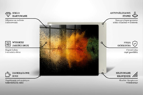 Üveg vágódeszka Színes fűszerek
