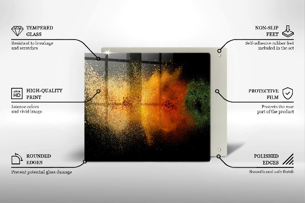 Üveg vágódeszka Színes fűszerek