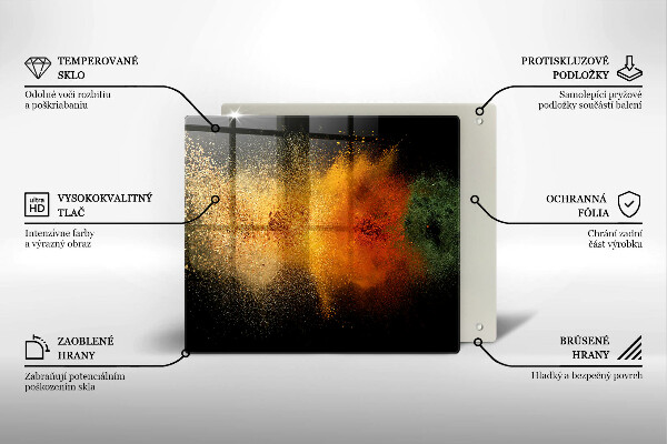 Üveg vágódeszka Színes fűszerek