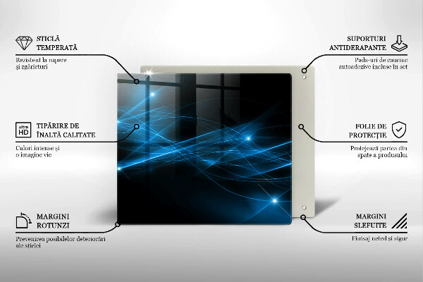 Üveg vágódeszka Absztrakt kék füst