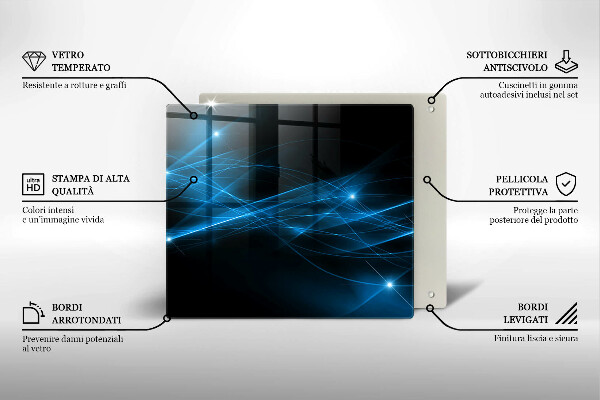 Üveg vágódeszka Absztrakt kék füst