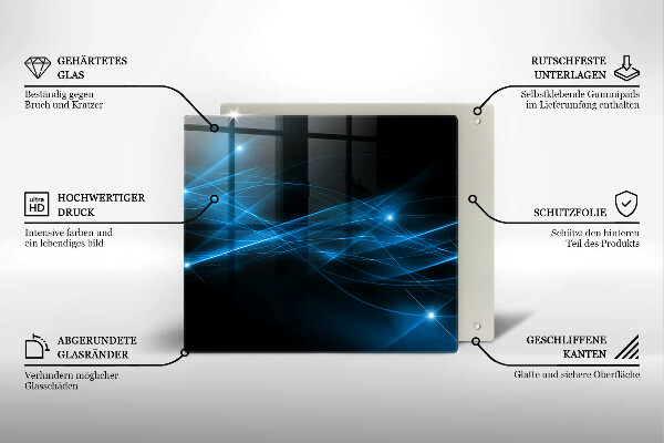 Üveg vágódeszka Absztrakt kék füst