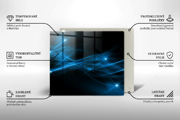 Üveg vágódeszka Absztrakt kék füst