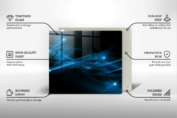 Üveg vágódeszka Absztrakt kék füst