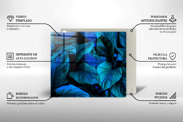 Üveg vágódeszka Dzsungel növényzet levelei