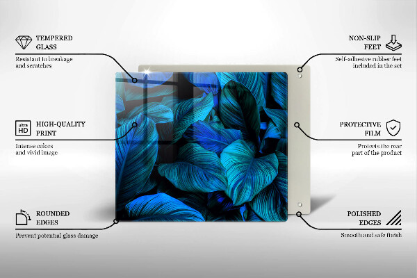 Üveg vágódeszka Dzsungel növényzet levelei