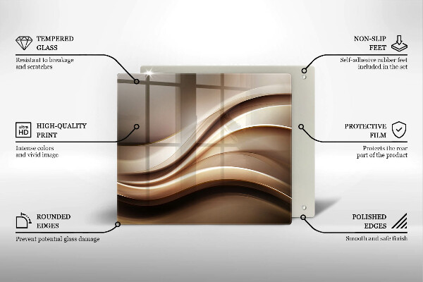 Üveg vágódeszka Absztrakciós finom vonalak