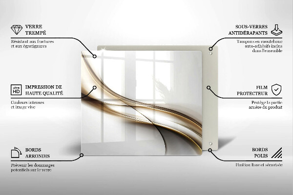 Üveg vágódeszka Lágy vonalak absztrakciója