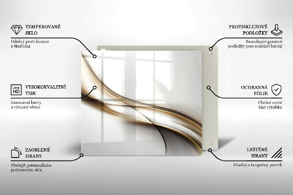 Üveg vágódeszka Lágy vonalak absztrakciója