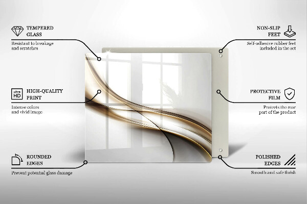 Üveg vágódeszka Lágy vonalak absztrakciója