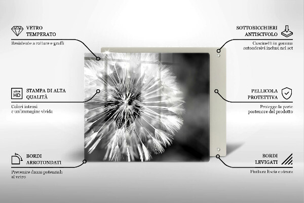 Üveg vágódeszka Finom gyermekláncfű