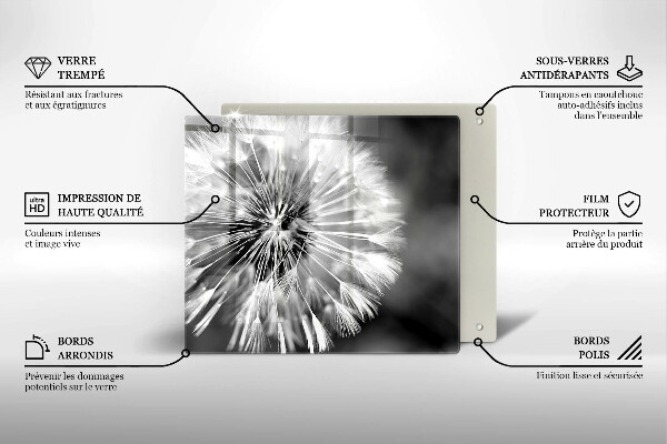 Üveg vágódeszka Finom gyermekláncfű