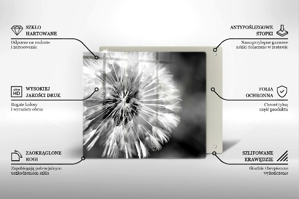 Üveg vágódeszka Finom gyermekláncfű