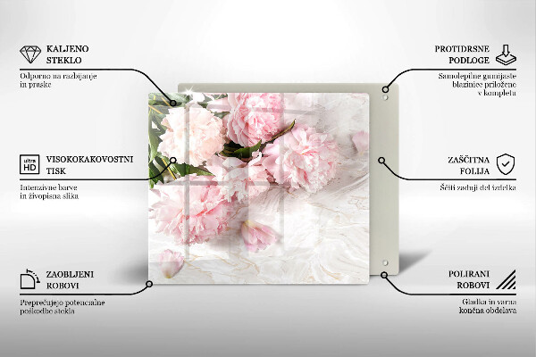 Üveg vágódeszka Finom rózsa virágok