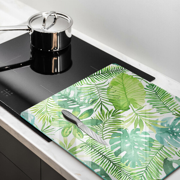 Üveg vágódeszka Akvarell boho levelek