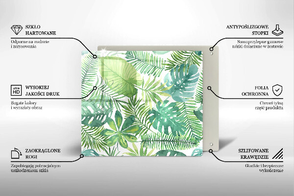 Üveg vágódeszka Akvarell boho levelek