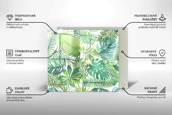 Üveg vágódeszka Akvarell boho levelek