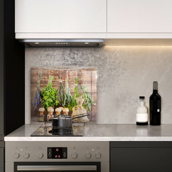 Üveg vágódeszka Gyógynövények fűszerek és fa