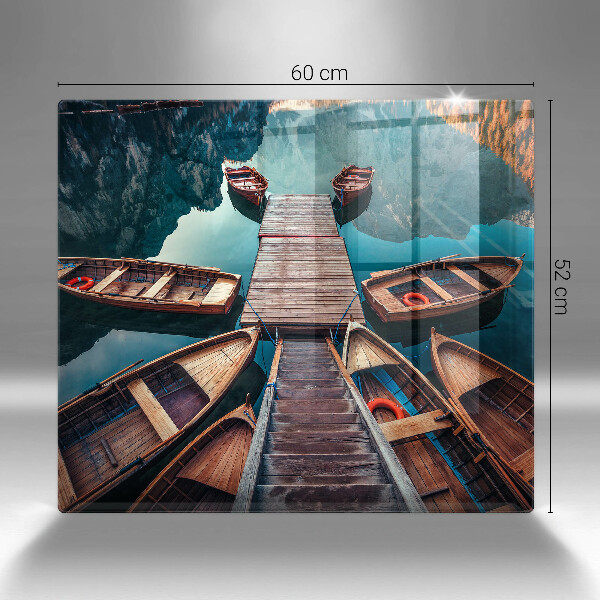 Üveg vágódeszka Csónakok a tavon