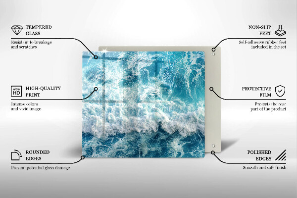 Üveg vágódeszka Tenger víz hullámai