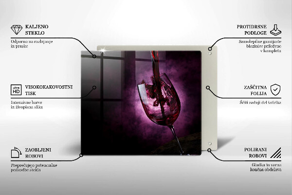 Üveg vágódeszka Egy pohár bor