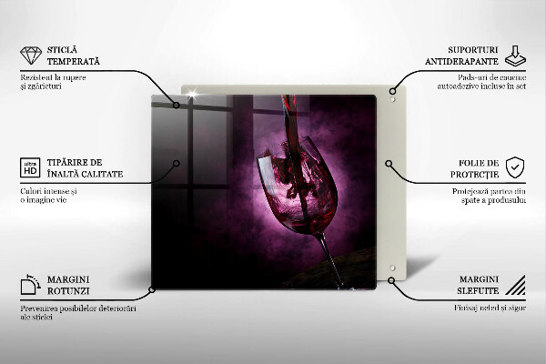 Üveg vágódeszka Egy pohár bor