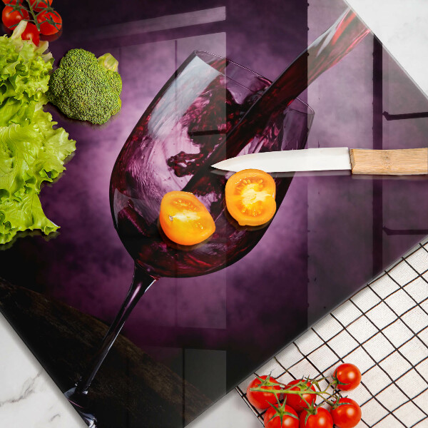 Üveg vágódeszka Egy pohár bor