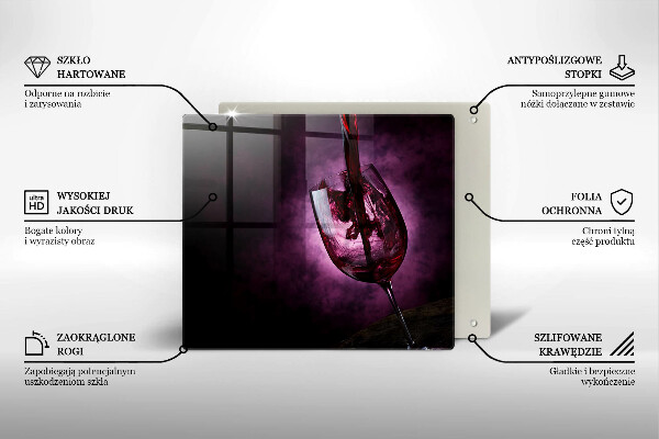 Üveg vágódeszka Egy pohár bor