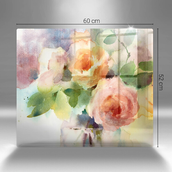 Üveg vágódeszka Festett virágok