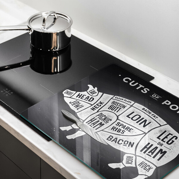 Üveg vágódeszka Sertéshús sertés
